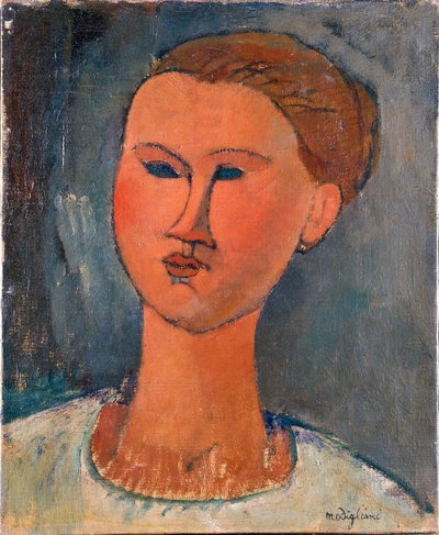 Hoofd van een jonge vrouw door Amedeo Modigliani