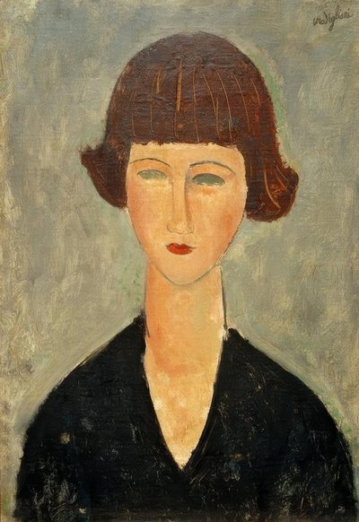 Jonge brunette door Amedeo Modigliani