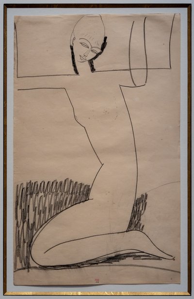 Knielende kariatiden door Amedeo Modigliani
