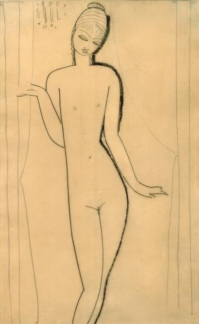 Naakt jong meisje – Karyatide door Amedeo Modigliani