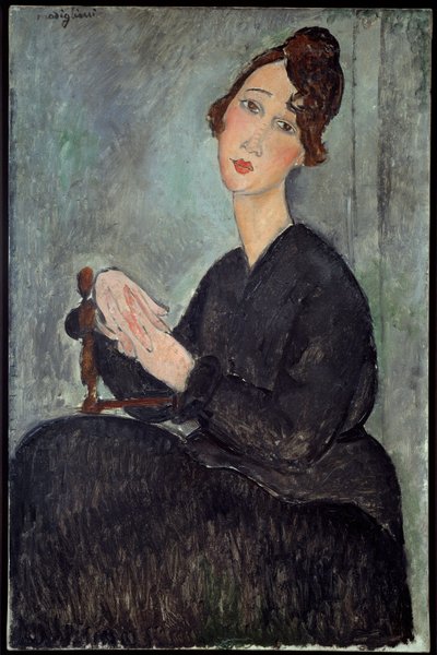 Portret van Dedie (Odette Hayden) Schilderij door Amedeo Modigliani (1884-1920) 1918 Zon. 0,92x0,6 m - Parijs, Musée national d