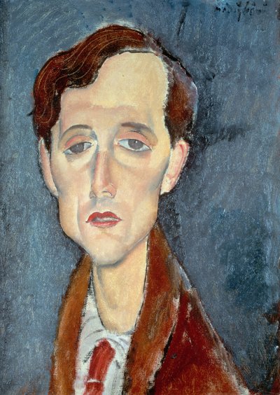 Portret van Franz Hellens, 1919 door Amedeo Modigliani