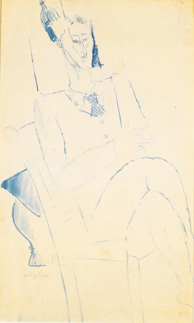 Portret van Jean Cocteau, ca. 1916 door Amedeo Modigliani