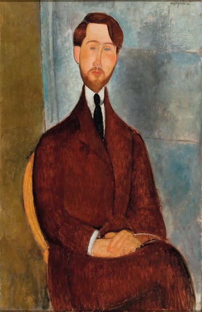Portret van Leopold Zborowski door Amedeo Modigliani