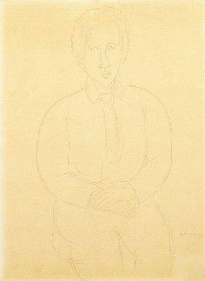 Portret van Soutine Zittend, 1917 door Amedeo Modigliani