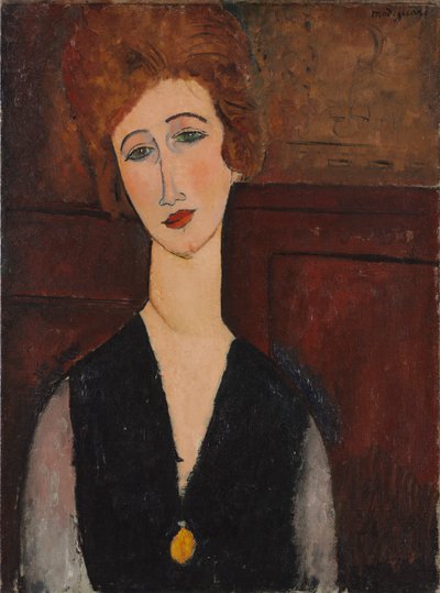 Portret van een vrouw door Amedeo Modigliani
