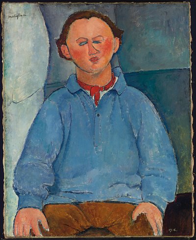 Portret van beeldhouwer Oscar Miestchaninoff, 1916 door Amedeo Modigliani