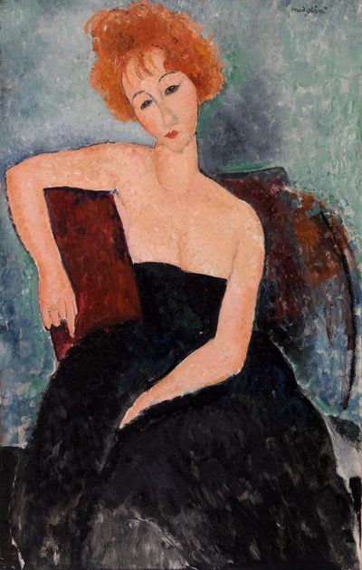 Roodharig Meisje in Avondjurk door Amedeo Modigliani