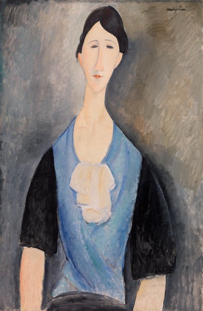 Vrouw in blauw door Amedeo Modigliani