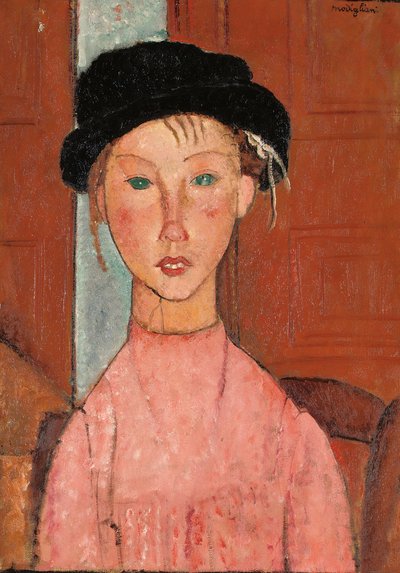 Jong meisje met een baret, 1918 door Amedeo Modigliani