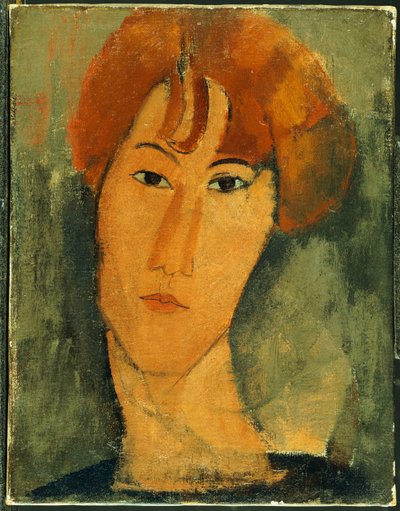 Jonge Vrouw met Rood Haar en een Kraag door Amedeo Modigliani