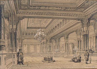 Interieur van het Ciragan Paleis in Istanbul, 1872 door Amedeo Preziosi