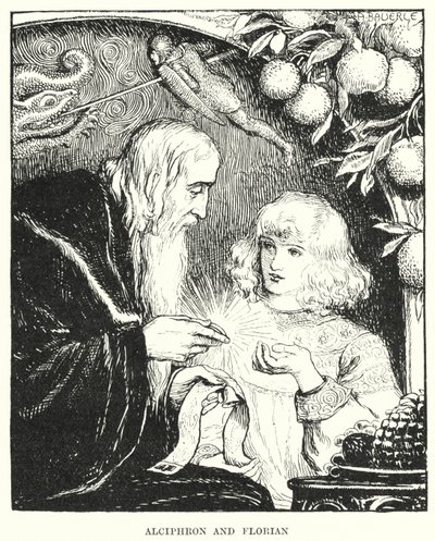 Alciphron en Florian door Amelia M. (attr.to) Bowerley or Bauerle