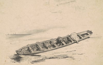 Een Gestrandte Sloep door American 19th Century