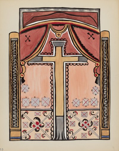 Ontwerp met Kruis, Chimayo: Uit Portfolio "Spaanse Koloniale Ontwerpen van New Mexico" door American 20th Century