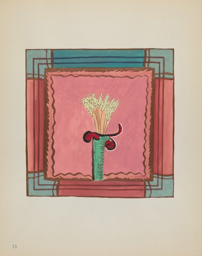 Plaat 16: Korenaar, Altaarpaneel: Uit Portfolio "Spaanse Koloniale Ontwerpen van New Mexico" door American 20th Century