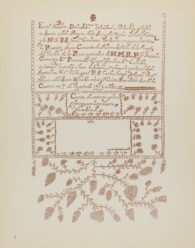 Plaat 3: Pecos Boek van Bezoeken: Uit Portfolio "Spaanse Koloniale Ontwerpen van New Mexico" door American 20th Century