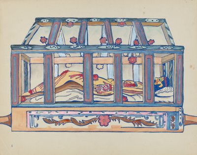 Plaat 4: Christus in het graf: Uit portfolio "Spaanse koloniale ontwerpen van New Mexico" door American 20th Century