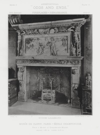 Open haard: Musee De Cluny, Parijs, Ecole Champenoise door American Photographer (after)
