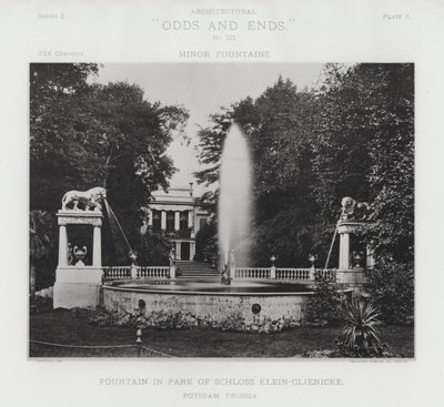 Fontein in het Park van Schloss Klein-Glienicke, Potsdam, Pruisen door American Photographer (after)