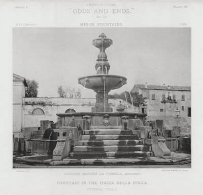 Fontein op het Piazza Della Rocca, Viterbo, Italië door American Photographer (after)