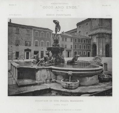 Fontein op het Piazza Maggiore, Fano, Italië door American Photographer (after)