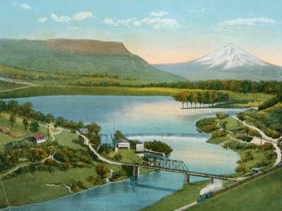 Gold Ray Dam, met zicht op Table Mountain en Rogue River door American Photographer (after)