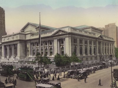 New York: Openbare Bibliotheek, Fifth Avenue en West 42nd Street door American Photographer (after)