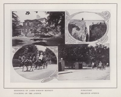 Newport, Rhode Island: Residentie van James Gordon Bennett; Purgatory; Coaching op de Avenue; Bellevue Avenue door American Photographer (after)