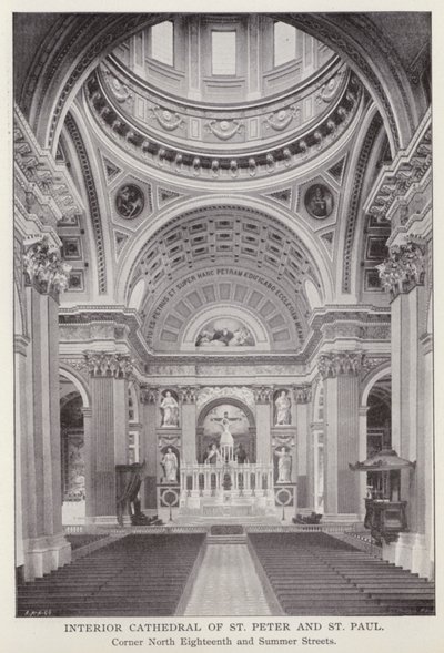 Philadelphia: Interieur kathedraal van St. Peter en St. Paul, hoek North Eighteenth en Summer Streets door American Photographer (after)