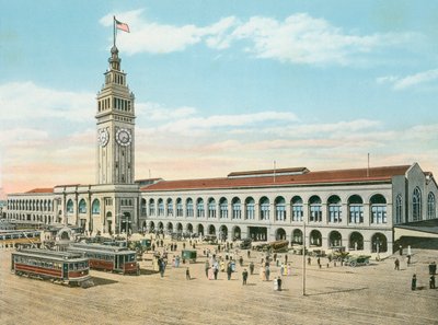 Het Ferry Building, aan het einde van Market Street, San Francisco, Californië door American Photographer (after)