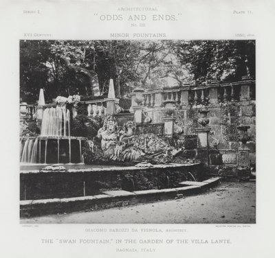 De "Zwanenfontein," in de tuin van de Villa Lante, Bagnaia, Italië door American Photographer (after)