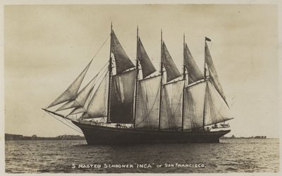 5-mast schoener Inca, van San Francisco door American Photographer