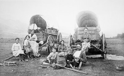 Amerikaanse pioniersfamilie, ca. 1870 door American Photographer