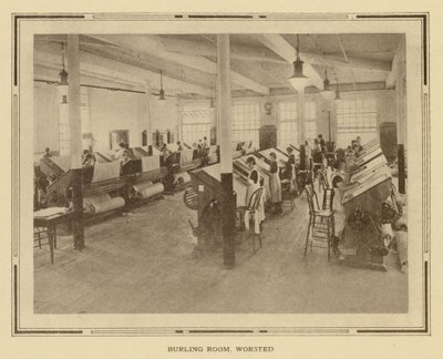 Amoskeag fabriek: Burling Kamer, Worsted (z/w foto) door American Photographer