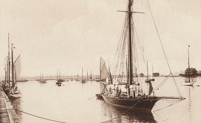 Buffalo Harbor, met Buffalo, Yacht Club, Buffalo, New York (z/w foto) door American Photographer