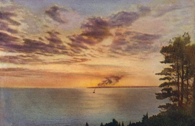 Chicago: Zonsondergang aan Lake Michigan (kleurenfoto) door American Photographer