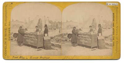 Eerste Winkel in het Verbrande District, 1871 door American Photographer