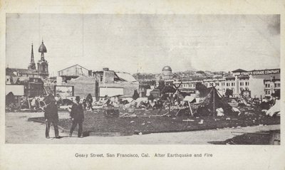 Geary Street, San Francisco, na de aardbeving en brand door American Photographer