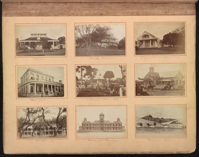 Hawaii album, p. 12, scholen en andere gebouwen, inclusief het Queen