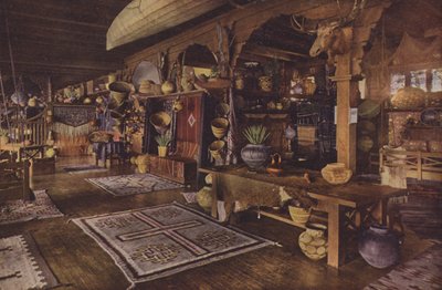 Interieur Indianengebouw, Albuquerque, New Mexico (ingekleurde foto) door American Photographer