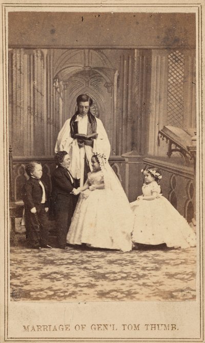 Huwelijk van generaal Klein Duimpje,1863 (foto) door American Photographer