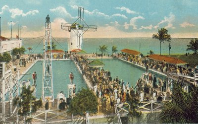 Miami, Florida, ca 1925: Miami Beach Casino Zwembad (kleurenfoto) door American Photographer