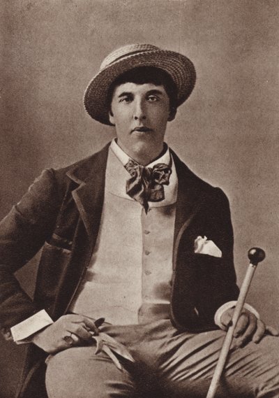 Oscar Wilde, Ierse dichter en toneelschrijver, in Amerika (z/w foto) door American Photographer