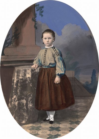 Portret van een meisje,1860 (foto) door American Photographer