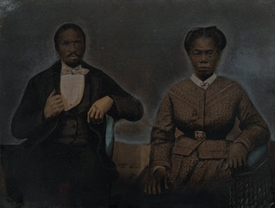 Portret van een man en een vrouw,1860 (foto) door American Photographer