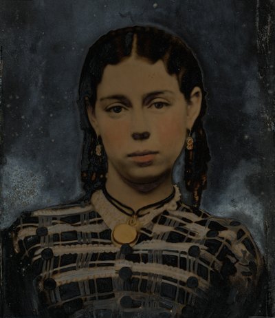 Portret van een vrouw,jaren 1860 (foto) door American Photographer