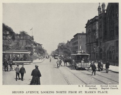 Tweede Avenue, kijkend naar het Noorden vanaf St Mark