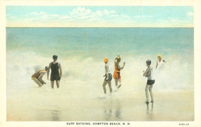 Surfen, Hampton Beach, New Hampshire, ca 1920 (kleurenfoto) door American Photographer