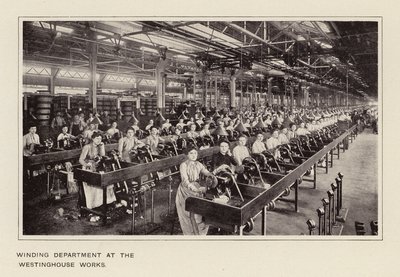 Wikkelafdeling in de Westinghouse fabriek (z/w foto) door American Photographer